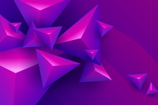 Free vector 3d triangle with vivid colors