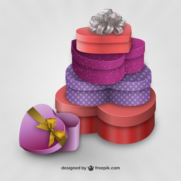 Бесплатное векторное изображение 3d валентина подарки