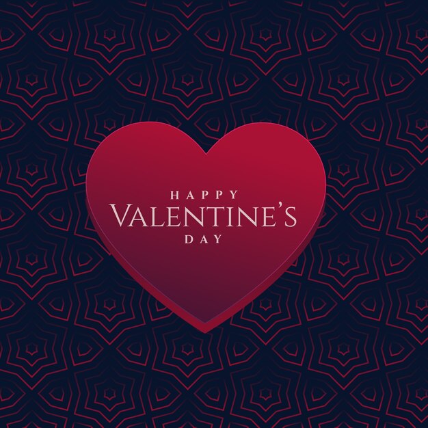 3d valentine's day heart on dark pattern background