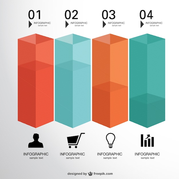 Free vector 3d vertical charts