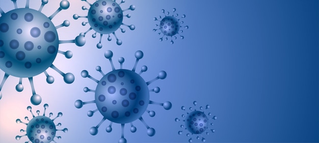 Free vector 3d virus or bacteria infection banner with text space