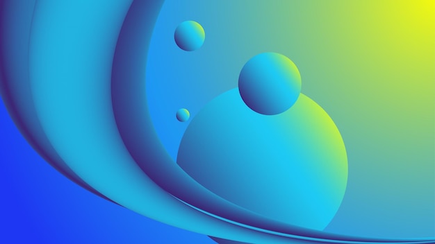 青の背景に 3 d の波のデザイン青と黄色の抽象的な波の背景