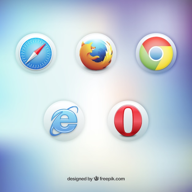 Vettore gratuito 3d sull'icona del browser web