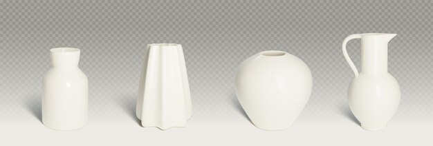 3d white ceramic vase Isolated pottery vector