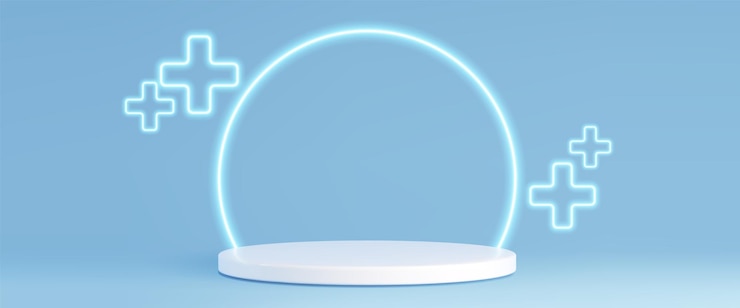 Free Vector 3d white cylinder podium with health care symbol