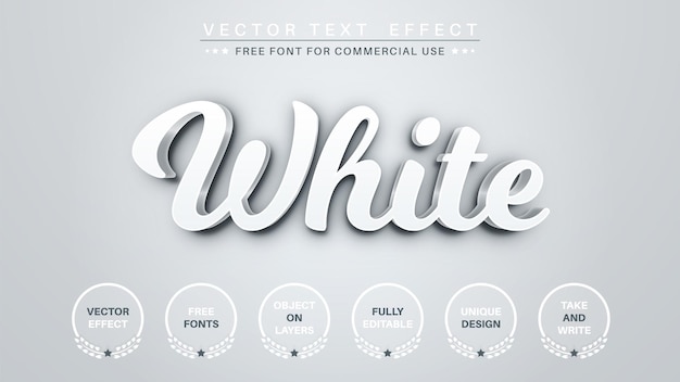 3d white   edit text effect editable font style