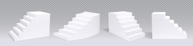 무료 벡터 3d 백색 계단 포디움 디스플레이 스테이지 또는 플랫폼