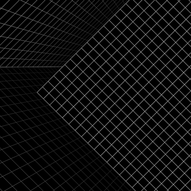 Free Vector 3d wireframe grid room background vector