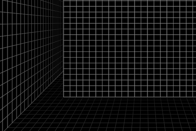 Free vector 3d wireframe grid room background