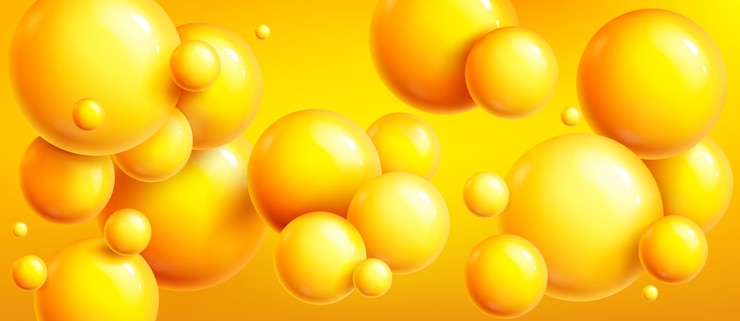 Free Vector 3d yellow sphere background abstract ball bubble