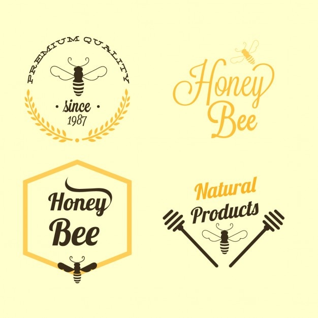 蜂のロゴのテンプレートベクトル プレミアムベクター