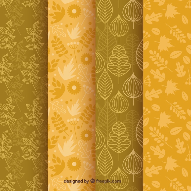 Free vector 4 patterns, autumnal elements