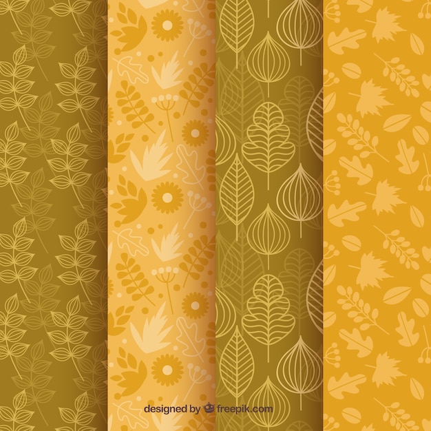 Free vector 4 patterns, autumnal elements