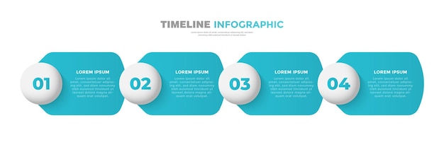 4 단계 평면 비즈니스 infographic 템플릿
