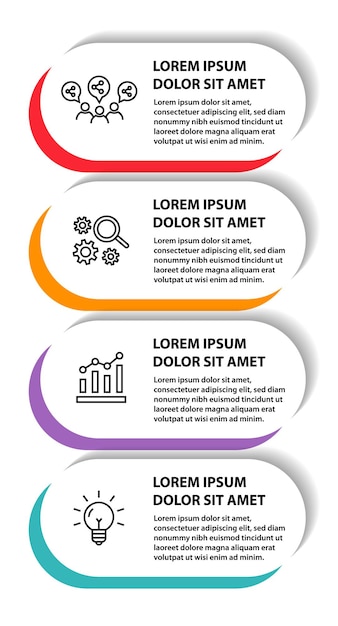 Шаблон дизайна инфографической схемы с четырьмя шагами