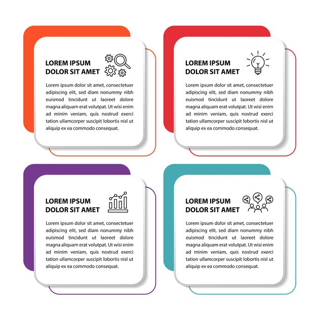 4 steps infographic flowchart design template