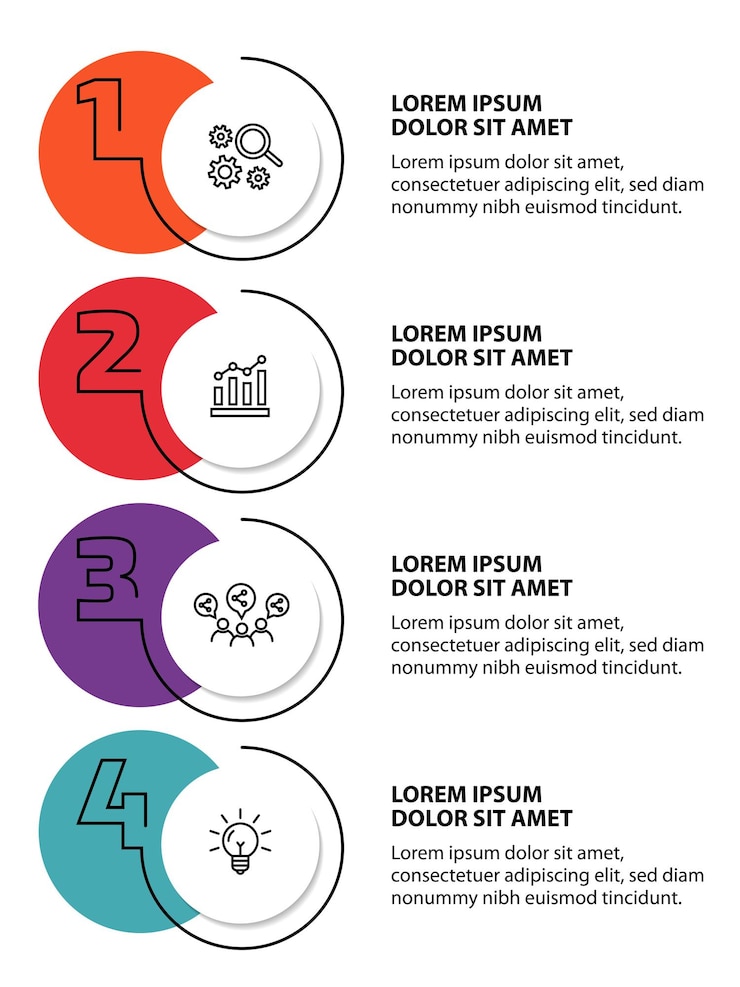 Free Vector 4 steps infographic flowchart design template