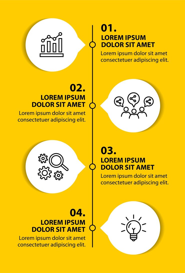 Free Vector 4 steps infographic flowchart design template