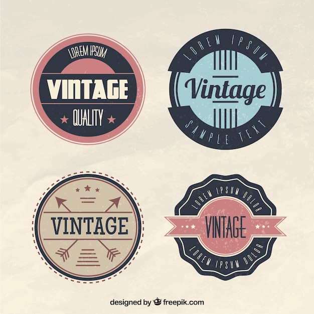 Free vector 4 vintage badges