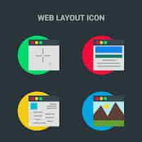 Free vector 4 web template icons on black background