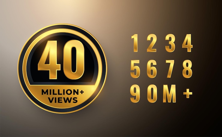 मुफ़्त वेक्टर 40 million or 40m views celebration background banner