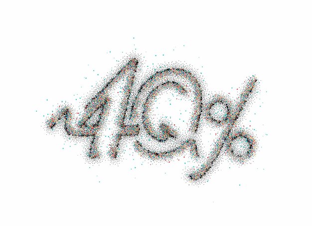 40% OFF Particle Sale Discount Banner. Discount offer price tag. Vector Illustration.
