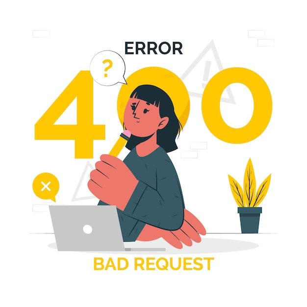 Free vector 400 error bad request concept illustration