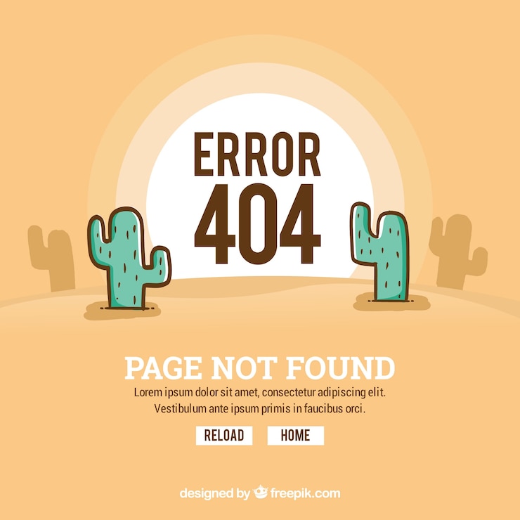 Free Vector 404 error background with desert