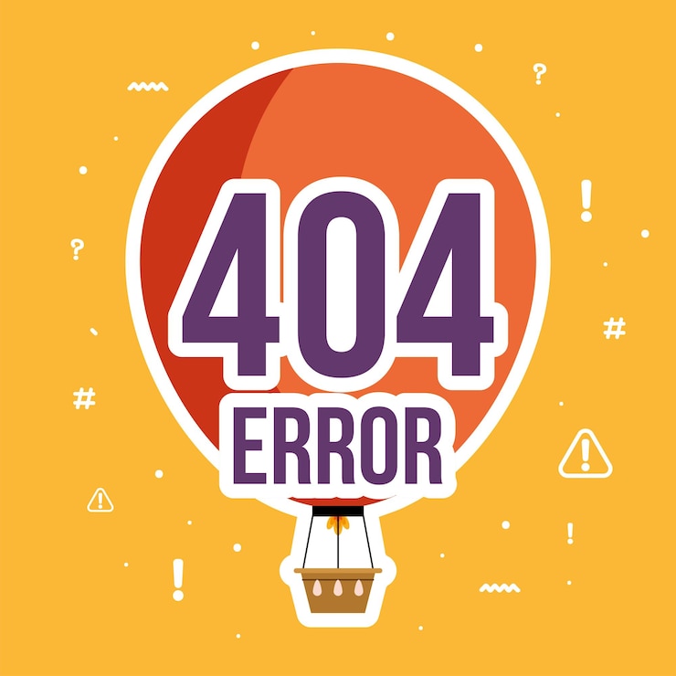 Free Vector 404 error in balloon air hot