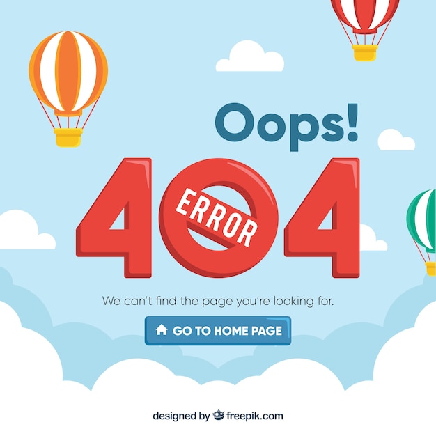 404 error concept with balloons