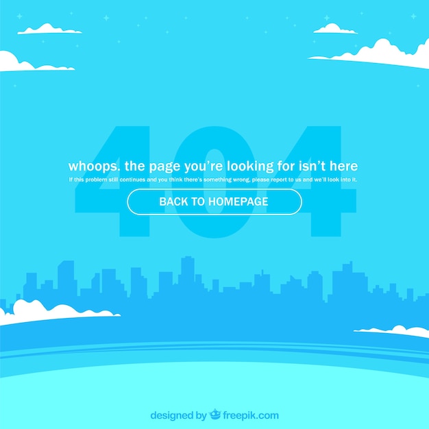 Free vector 404 error concept with city