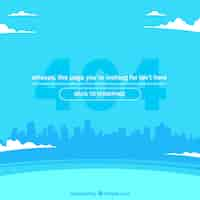 Free vector 404 error concept with city