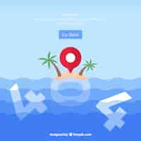 Free vector 404 error concept with island