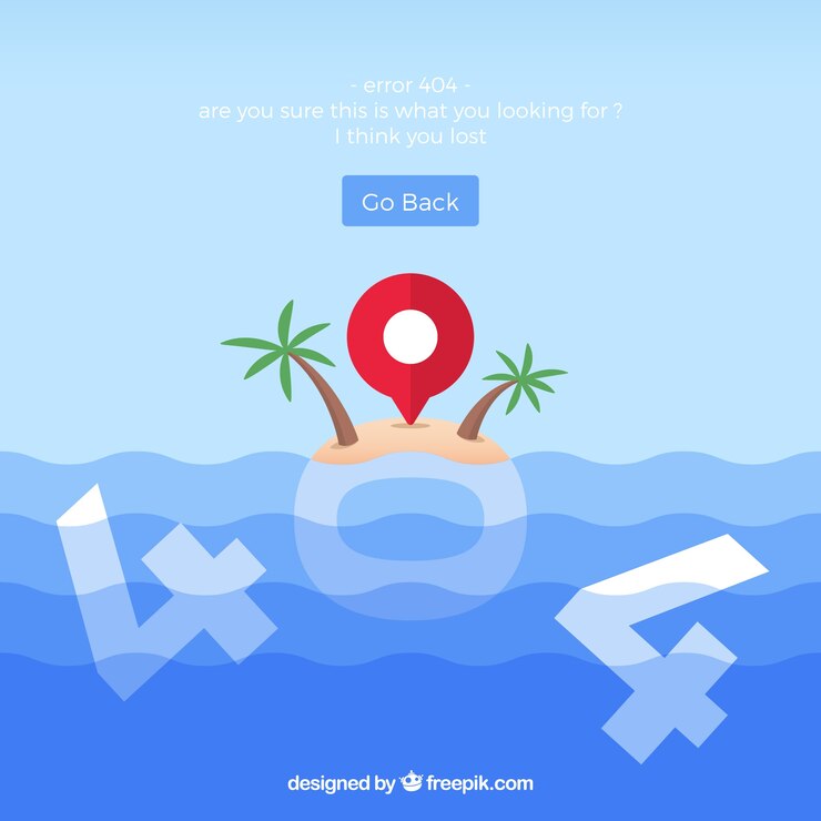 Free Vector 404 error concept with island