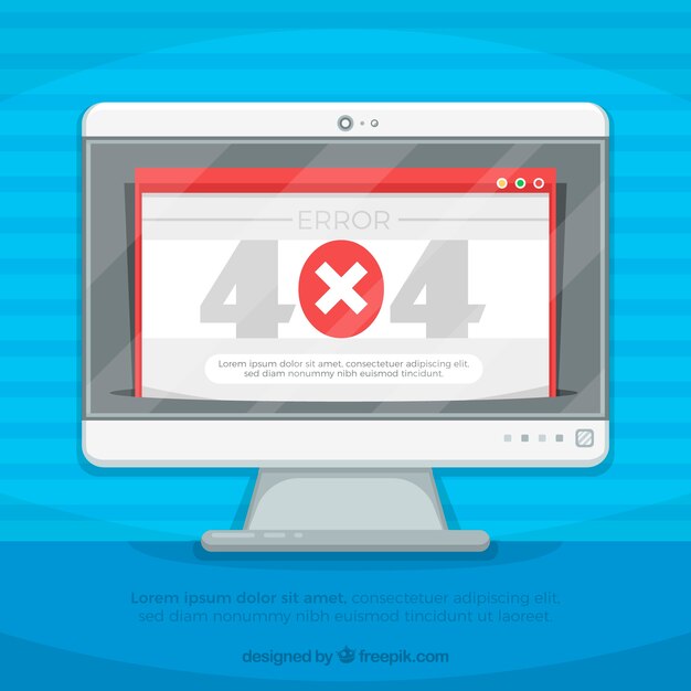 Бесплатное векторное изображение 404 ошибка с монитором