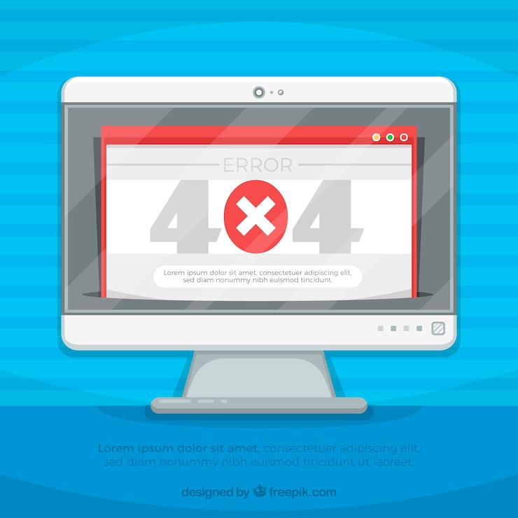 Free Vector 404 error concept with monitor