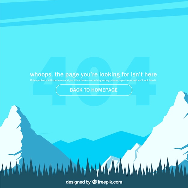 Free vector 404 error concept with mountains