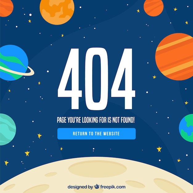 무료 벡터 공간이있는 404 오류 개념