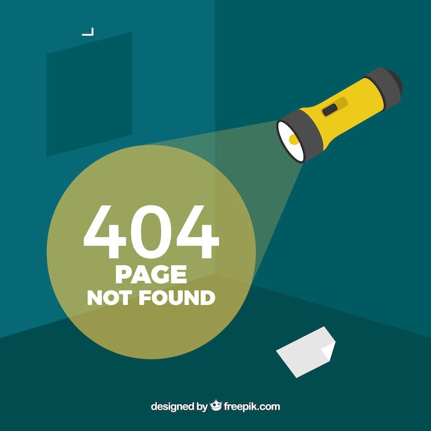 Free vector 404 error concept with torch