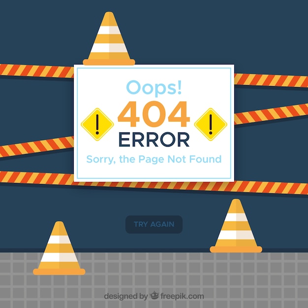 Free vector 404 error design with construction concept