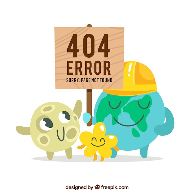 無料ベクター かわいいモンスターと404エラーのデザイン