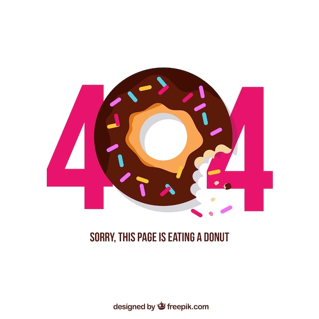 404 дизайн ошибки с пончиком