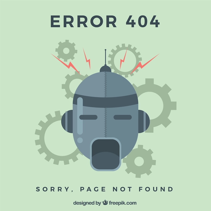 무료 Vector 로봇 헤드를 이용한 404 오류 설계