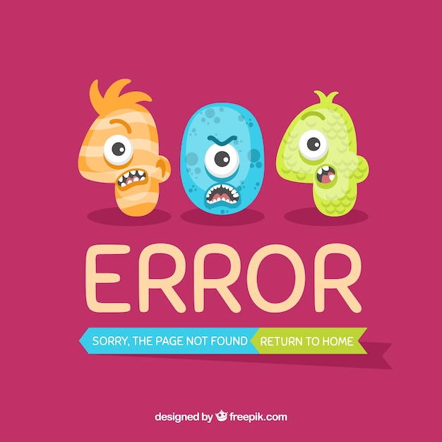 Vettore gratuito disegno di errore 404 con tre mostri
