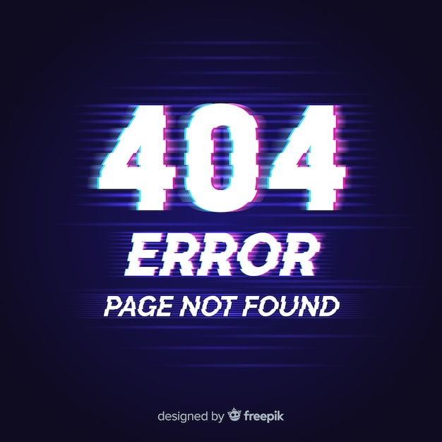 Бесплатное векторное изображение 404 ошибка глюк фон