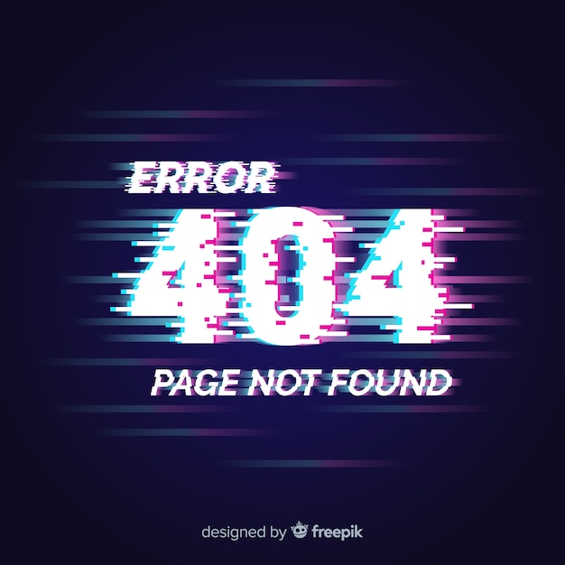 Бесплатное векторное изображение 404 ошибка глюк фон