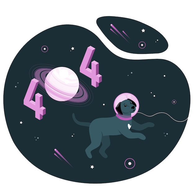 Free vector 404 error lost in space concept illustration