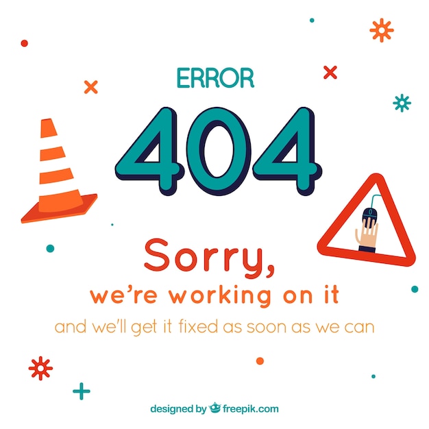 Free vector 404 error template in flat style