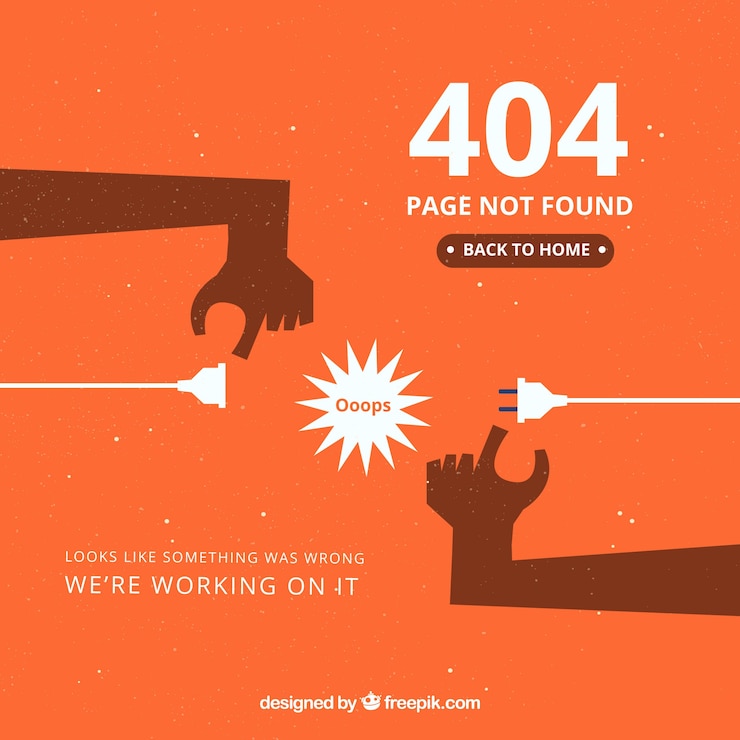 Free Vector 404 error template in flat style