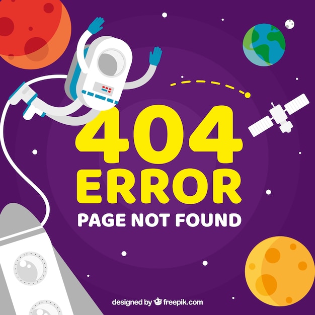 Free vector 404 error template in flat style